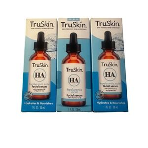 TruSkin Hyaluronic Acid Facial Serum Vitamin C E Green Tea Hydrates Set of‎ 3